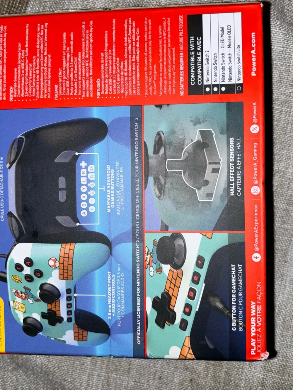 Super Mario Wired Controller for Nintendo Switch - Aqua